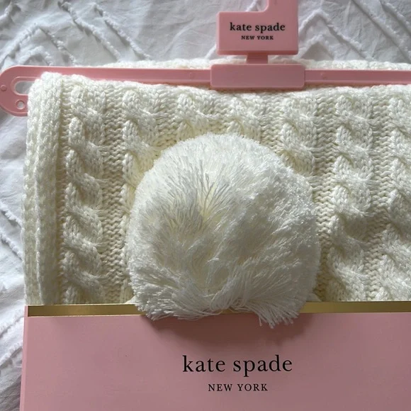 Kate Spade New York 2-Piece Cable-Knit Beanie & Muffler Set - Picture 2 of 7